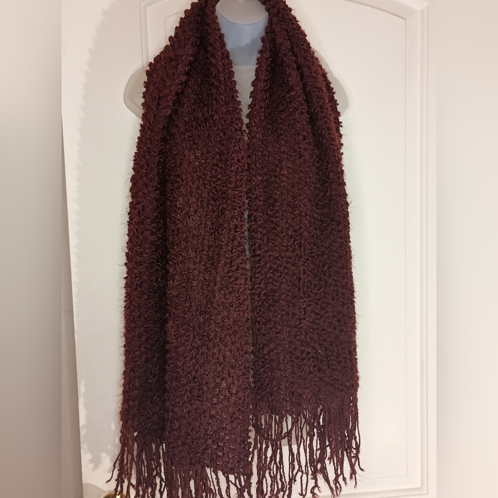mossimo winter Cozy red burgundy Merlo Knit grunge Whimsigoth Scarf-(#1,127)